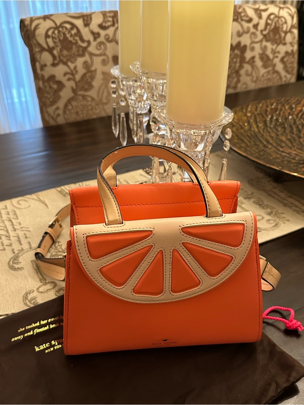 Kate Spade Grapefruit small Adrien crossbody purse. Extremely Rare. NWOT.